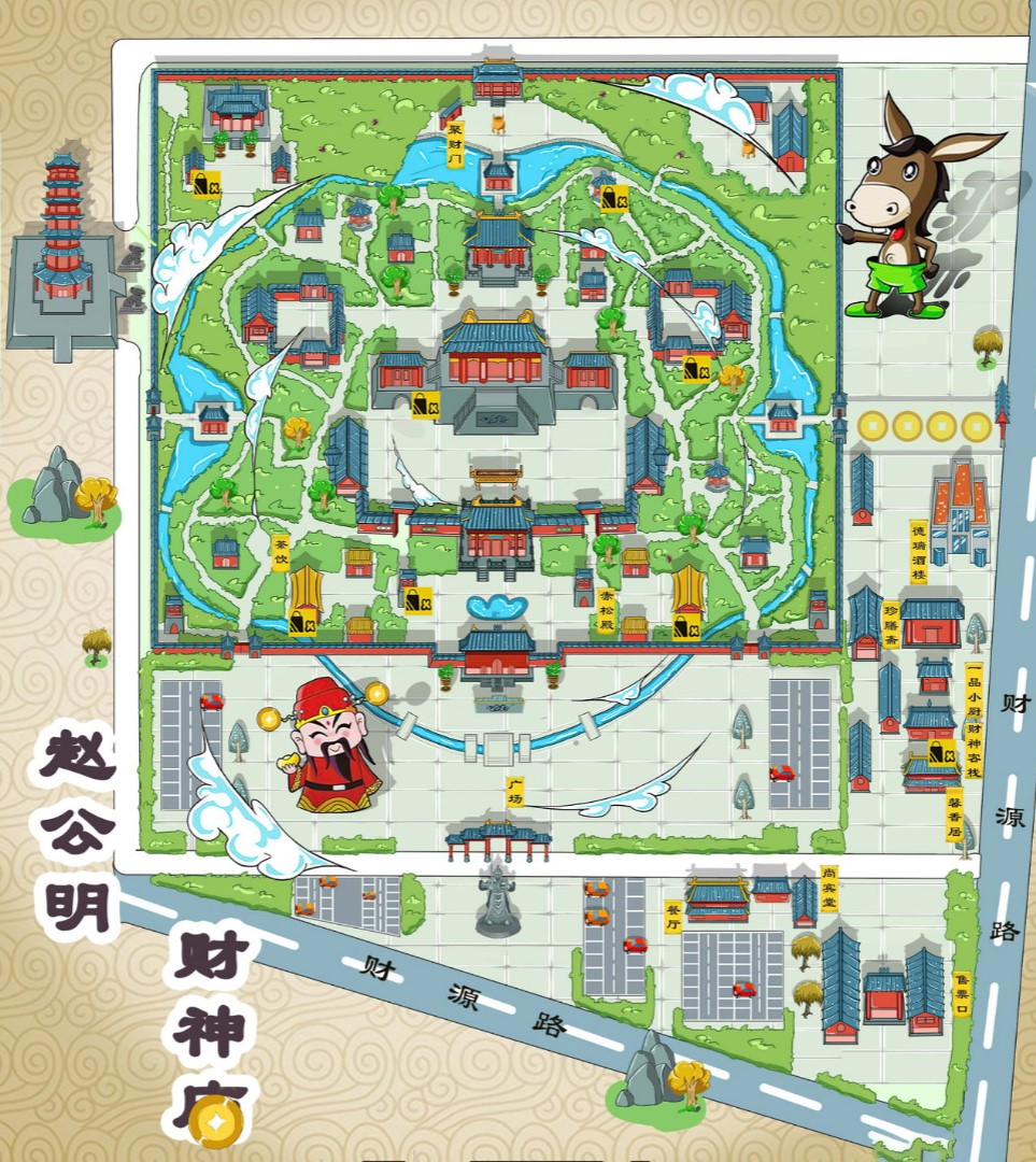 兴隆寺庙类手绘地图